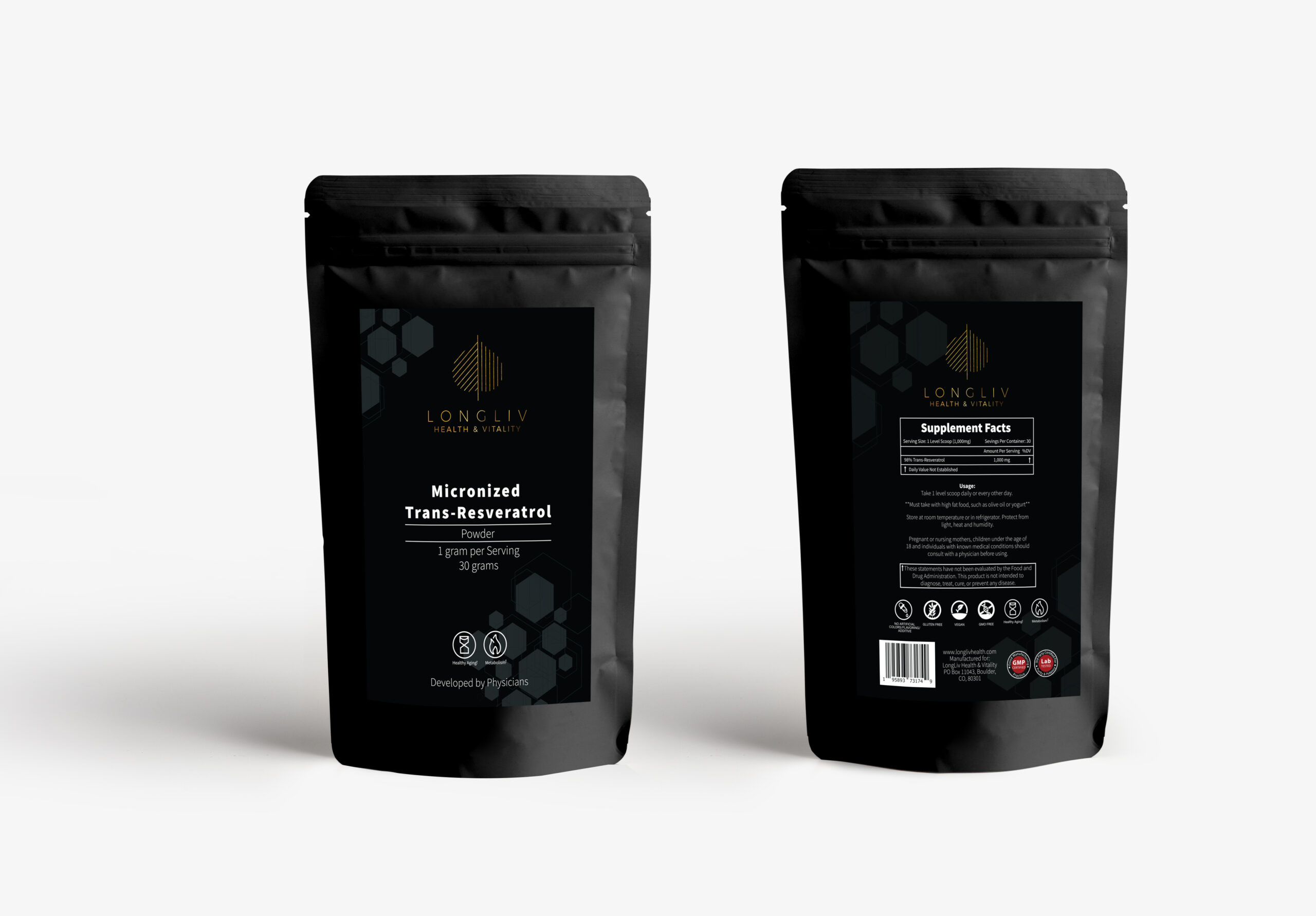 LongLiv Micronized Trans-Resveratrol Powder