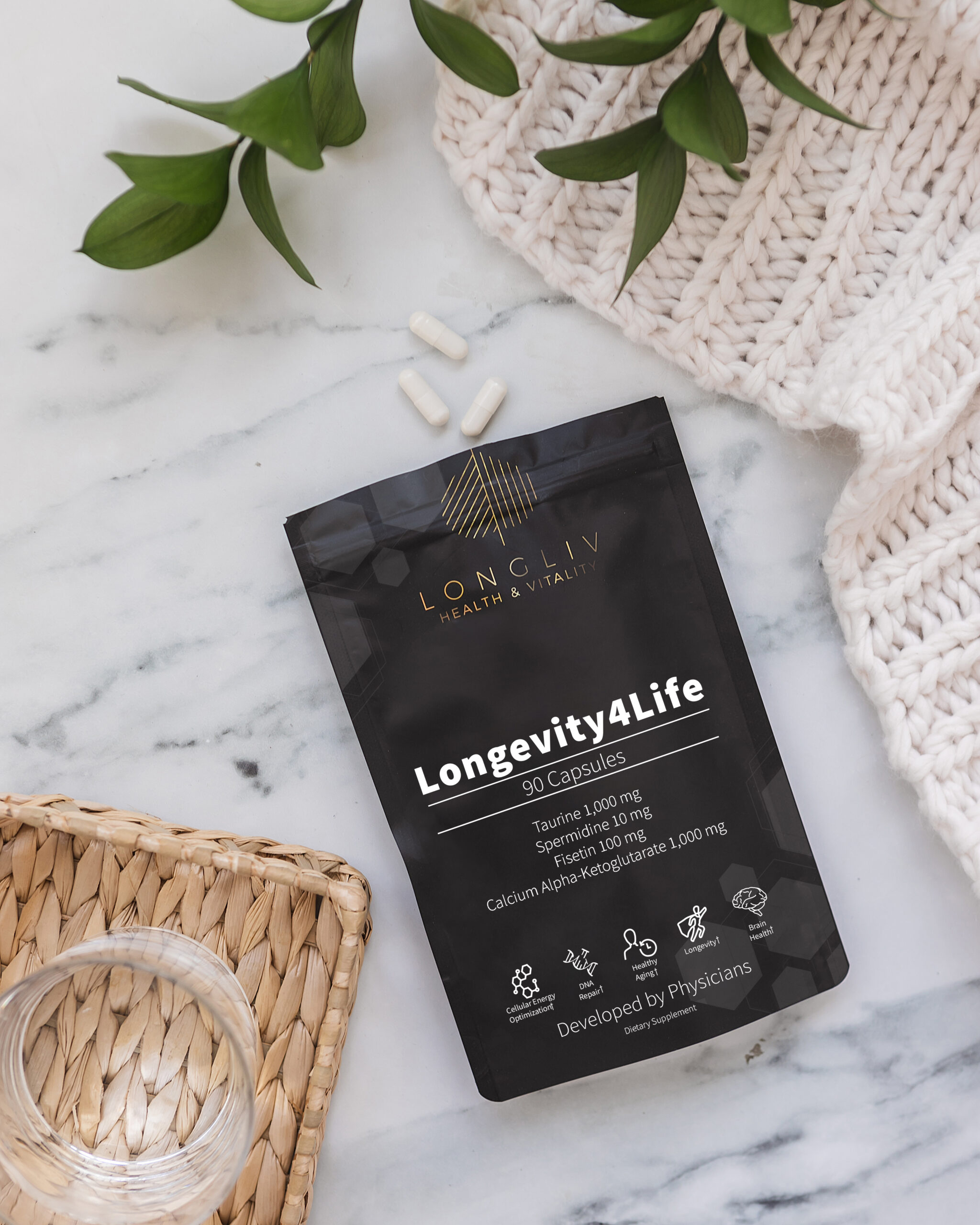 Longevity4Life - Ultimate Cellular Health Supplement - Fisetin, Taurine, Calcium Alpha-Ketoglutarate, Spermidine - Image 3